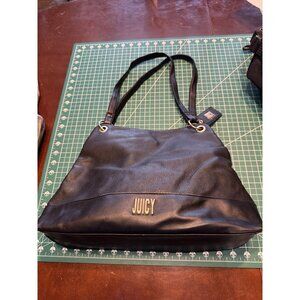 Juicy Couture Chain My Heart Black Tote Gold Logo Dual Straps